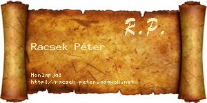 Racsek Péter névjegykártya